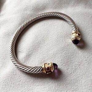 David Yurman Renaissance® Sterling Silver & 14K Gold Cuff Bracelet w/Amethyst